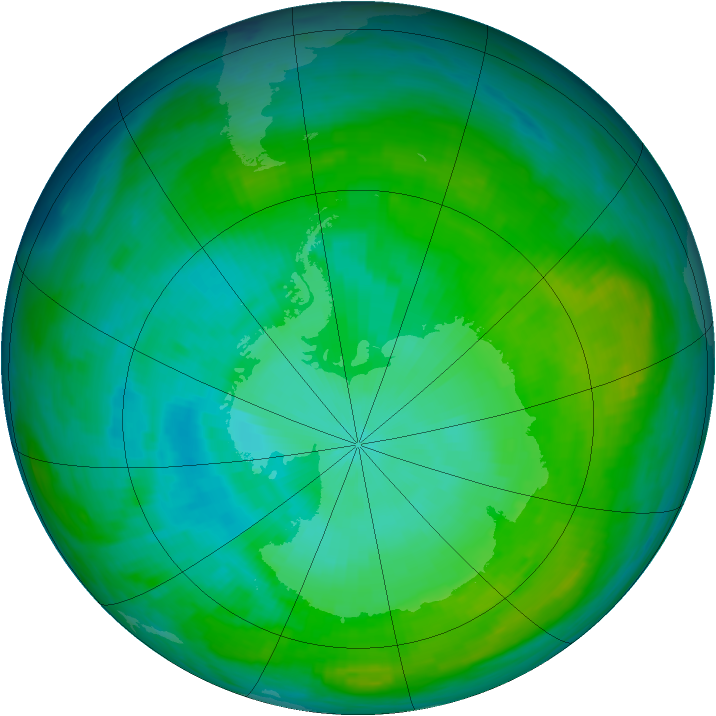 Antarctic ozone map for 28 January 1983